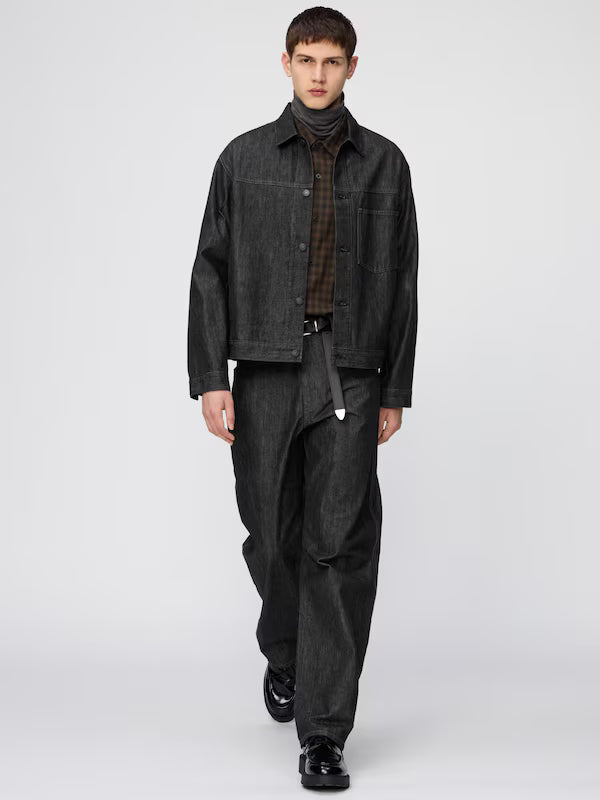 日本代購｜UNIQLO 外套 - デニムトラッカージャケット 黑色 XL｜UNIQLO