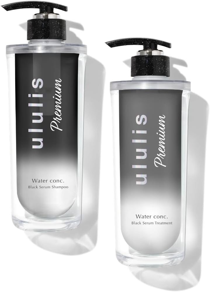 日本代購｜ululis 洗髮精與護髮素套裝 - ウルリス 黑色精華洗髮護髮套裝｜Amazon JP