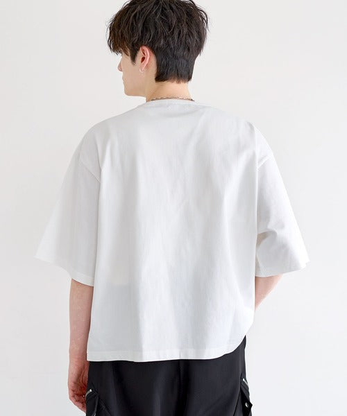 日本代購｜LILL LILL（リル） ヘンリーネック tシャツ シルバーパーツヘビーウエイトコットンヘンリーネックハーフスリーブカットソー メンズ レディース【チャコールグレー / XL】｜ZOZOTOWN