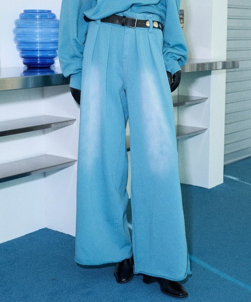 日本代購｜seyto 運動褲 - Bleach-fade 3塔克寬鬆運動褲｜ZOZOTOWN