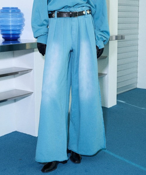 日本代購｜seyto 運動褲 - Bleach-fade 3塔克寬鬆運動褲｜ZOZOTOWN