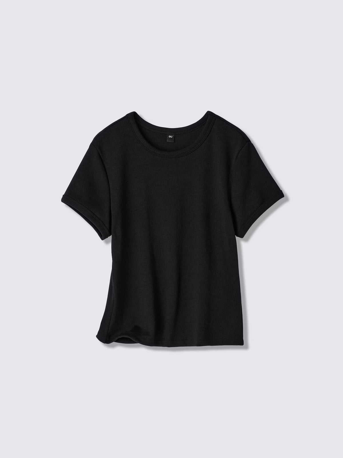日本代購｜GU リブクルーネックT【BLACK / M】｜GU