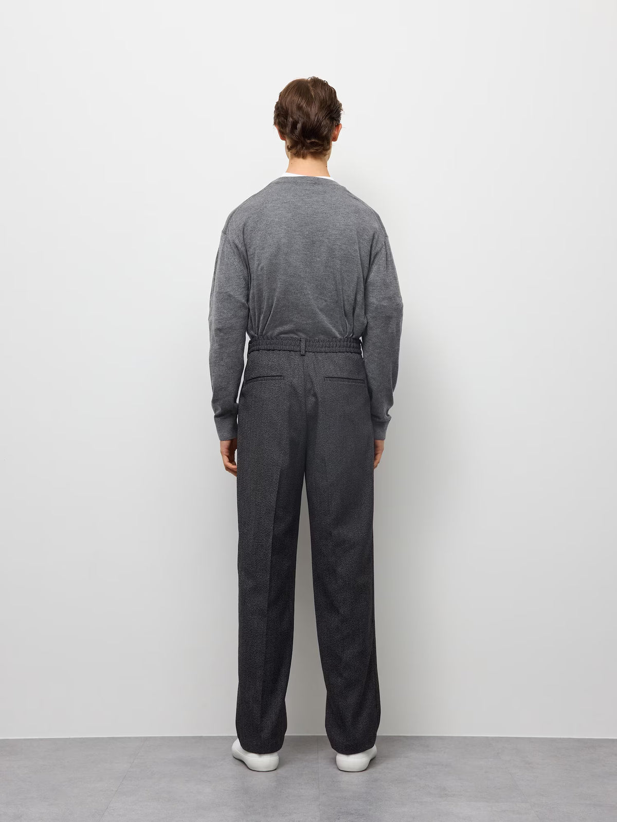 日本代購｜GU タックテーパードパンツ(ツイーディー)(丈長め)【DARK GRAY / M】｜GU