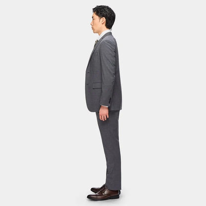 日本代購｜AOKI 西裝 - SUPER Aircool 可洗 Slim Fit 影紋兩件式西裝 - 灰色｜AOKI