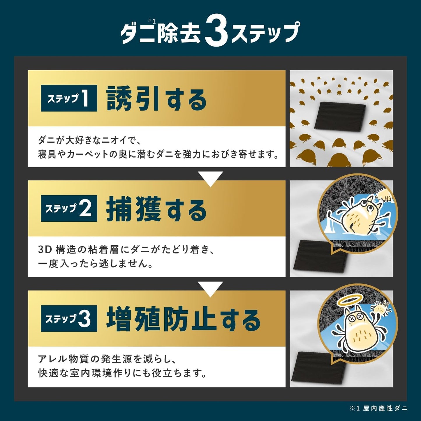 日本代購｜無虫生活のストアを表示 ダニ取りシート ダニ取り×アレル物質除去 無香 3か月持続 3枚入り｜Amazon JP