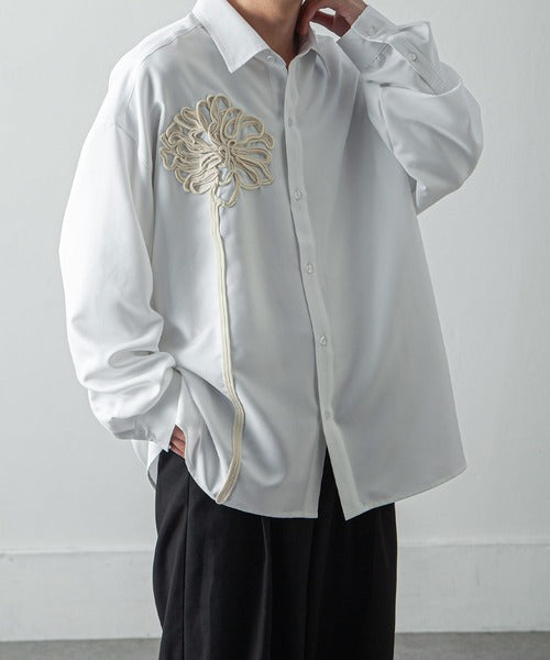 日本代購｜Nilway 長袖襯衫 - 花卉刺繡長袖襯衫｜ZOZOTOWN