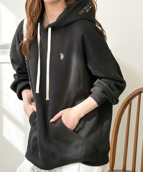 日本代購｜U.S. POLO ASSN. U.S. POLO ASSN.（ユーエスポロアッスン） パーカー 裏起毛 GeeRA別注「U.S. POLO ASSN.」選べる２丈（レギュラー・ショート）！フード刺繍裏起毛スウェットパーカー レディース【グレー系その他 / L】｜ZOZOTOWN
