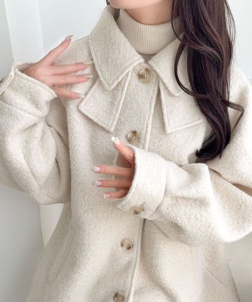 日本代購｜mily bilet mily bilet ステンカラーコート コート 「mily bilet」顔周りに魔法をかけちゃう♪衿リボンミドル丈コート レディース【アイボリー / M】｜ZOZOTOWN