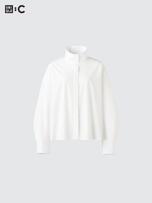 日本代購｜UNIQLO 襯衫 - コットン立領襯衫 OFF WHITE / XS｜UNIQLO