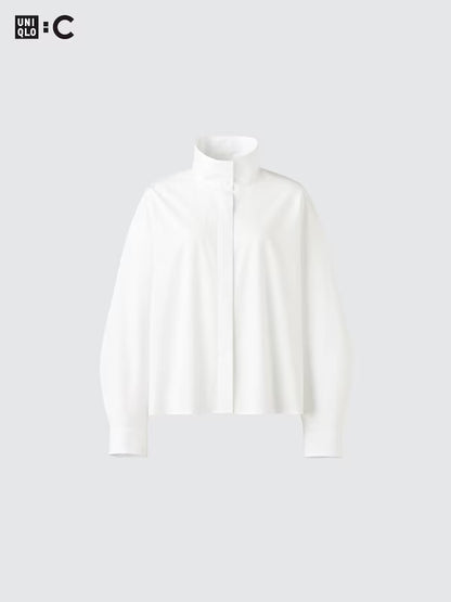 日本代購｜UNIQLO 襯衫 - コットン立領襯衫 OFF WHITE / XS｜UNIQLO