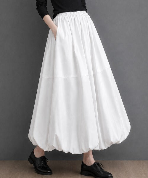 日本代購｜SallyLunn Sally Lunn ロング スカート 「お気に入り2.7万人突破！8カラー/M〜XLサイズ」Aラインバルーンロングスカート【カーキ / M】｜ZOZOTOWN