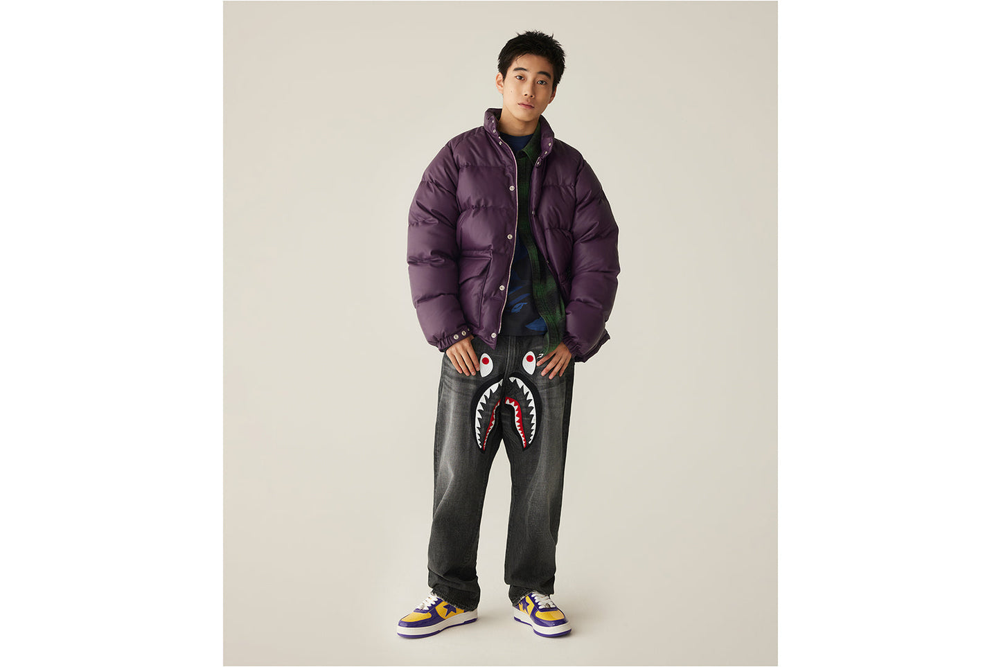 BAPE SHARK LOOSE FIT 13 OZ 丹寧長褲
