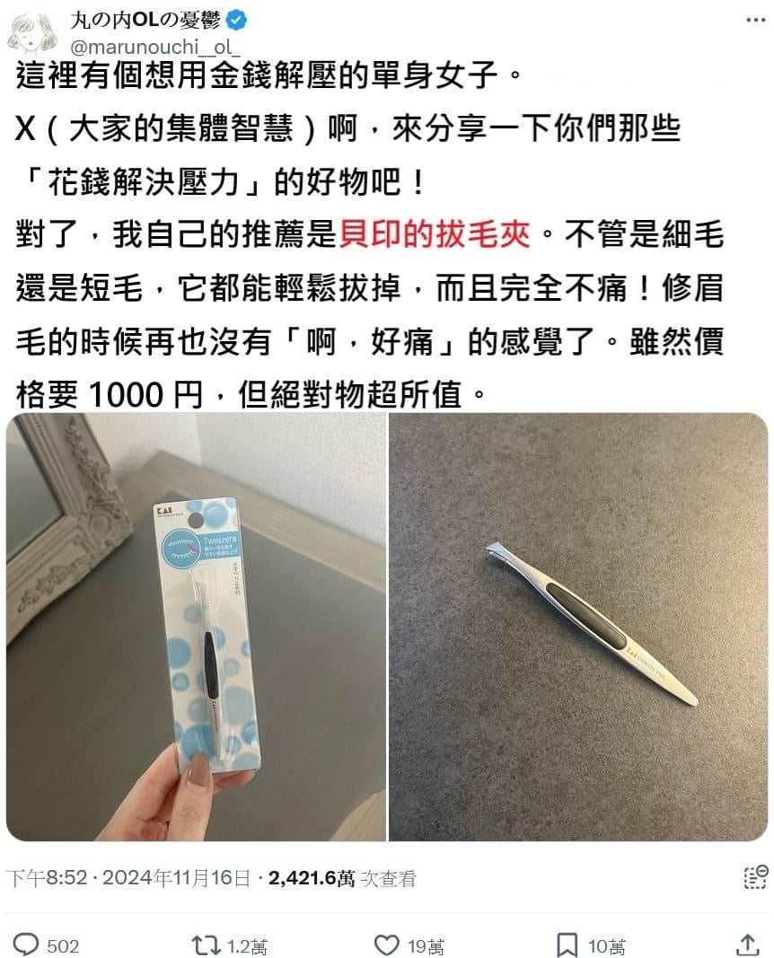 高品質貝印 KAI 毛抜き - 先斜型防滑設計，精準拔毛工具  HL0405