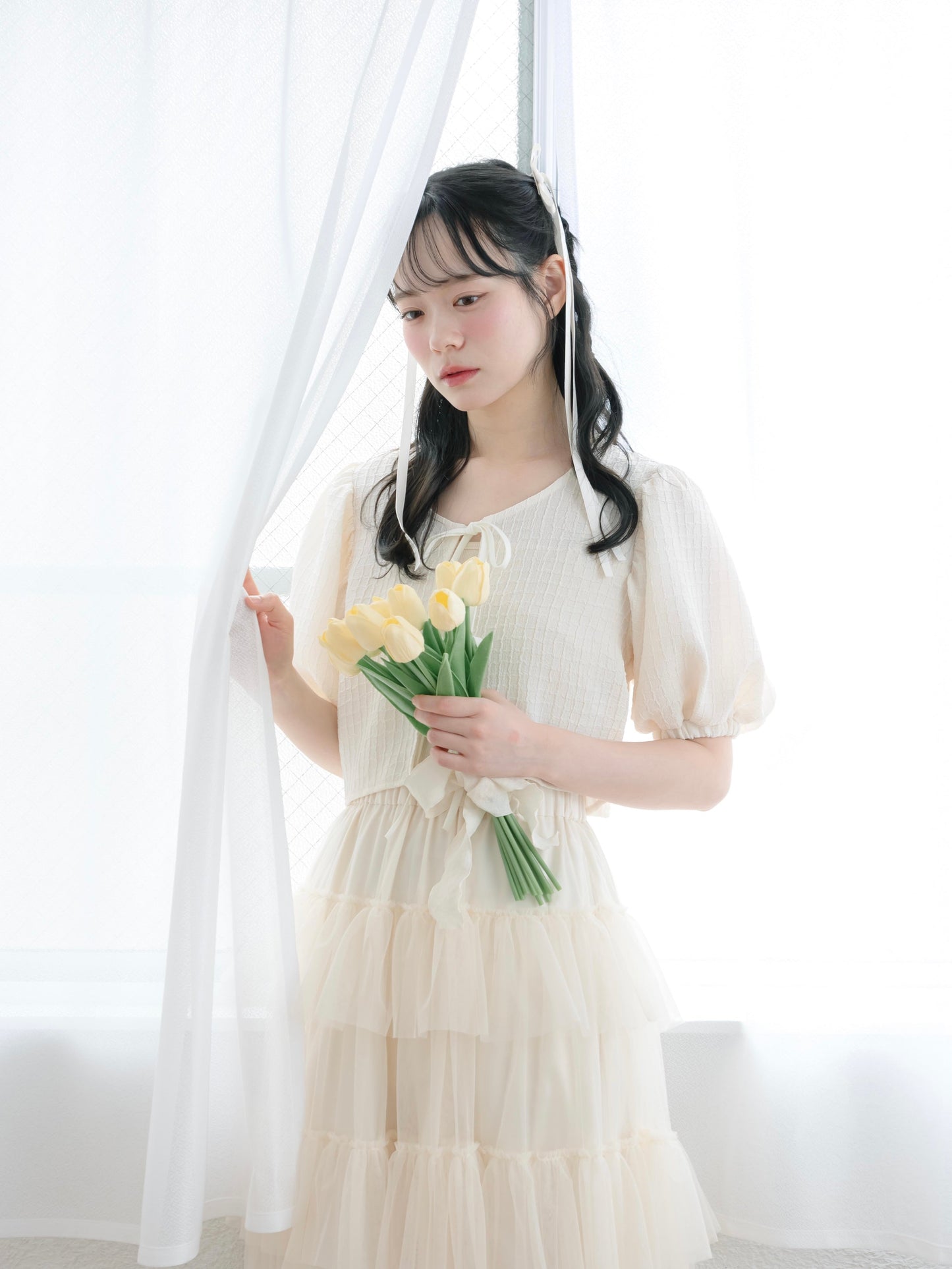 日本代購｜mero boutique 2018 外套 - ミント色リボンボレロ外套｜mero boutique 2018