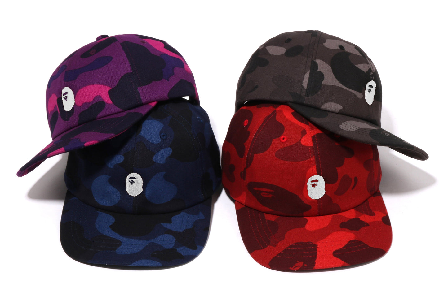 BAPE 彩色迷彩猿頭單點面板帽