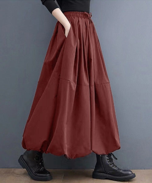 日本代購｜SallyLunn Sally Lunn ロング スカート 「お気に入り2.7万人突破！8カラー/M〜XLサイズ」Aラインバルーンロングスカート【カーキ / M】｜ZOZOTOWN