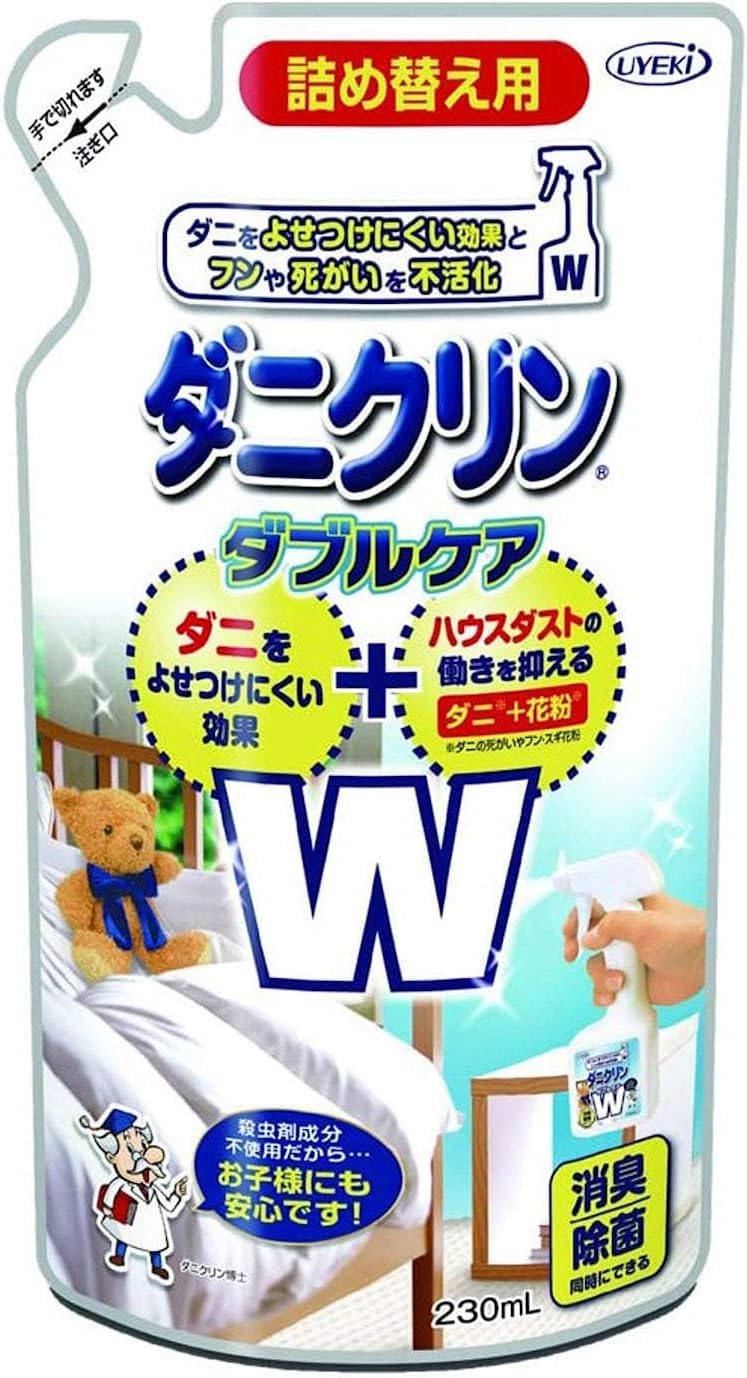 日本代購｜UYEKI(ウエキ)のストアを表示 UYEKI(ウエキ) ダニクリン Wケア 詰替 230ｍL（防ダニ・ハウスダスト抑制 持続効果 約1ヶ月）【日本アトピー協会推薦品】｜Amazon JP
