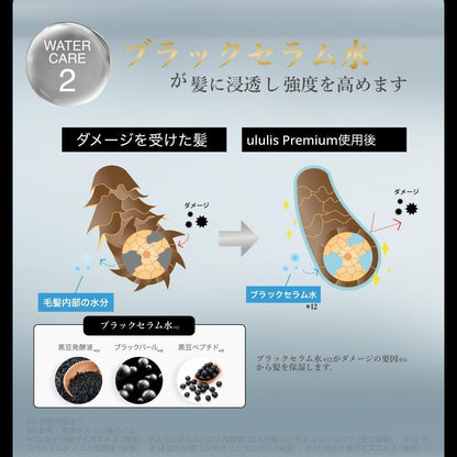日本代購｜ululis 洗髮精與護髮素套裝 - ウルリス 黑色精華洗髮護髮套裝｜Amazon JP