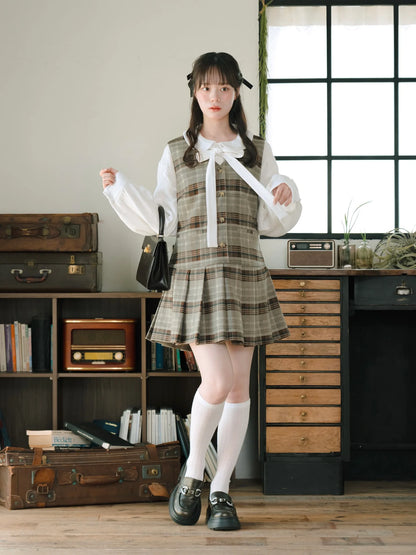日本代購｜mero boutique 2018 チェックミニジャンパースカート【グレー】｜mero boutique 2018