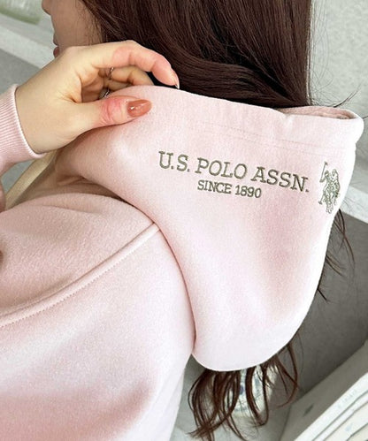 日本代購｜U.S. POLO ASSN. U.S. POLO ASSN.（ユーエスポロアッスン） パーカー 裏起毛 GeeRA別注「U.S. POLO ASSN.」選べる２丈（レギュラー・ショート）！フード刺繍裏起毛スウェットパーカー レディース【ホワイト系その他 / L】｜ZOZOTOWN