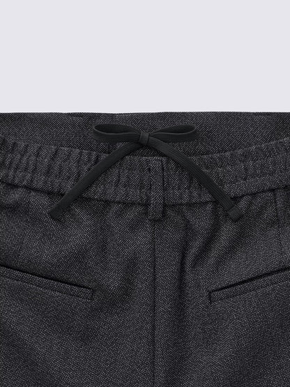 日本代購｜GU タックテーパードパンツ(ツイーディー)(丈長め)【DARK GRAY / M】｜GU