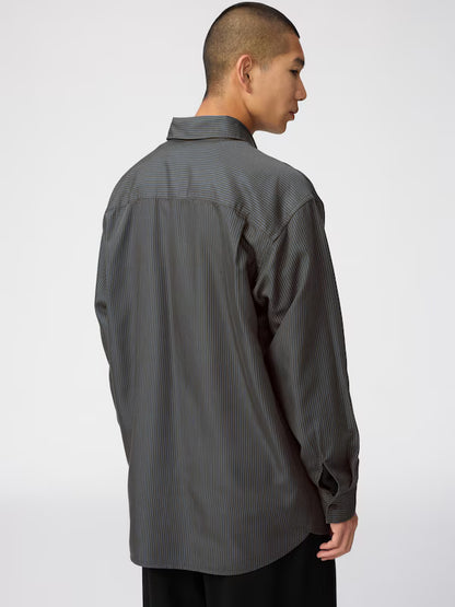 日本代購｜UNIQLO 襯衫 - ドレープ襯衫【39 深棕色 / XL】｜UNIQLO