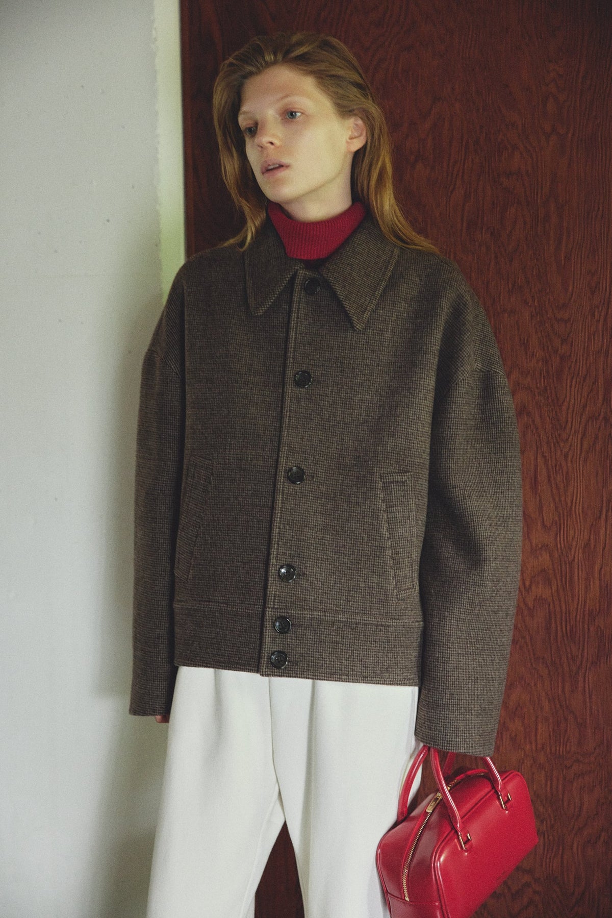 日本代購｜THE TOÉ Akaa Sten Collar Jacket【Akaa Sten Collar Jacket - brown check / S】｜THE TOÉ