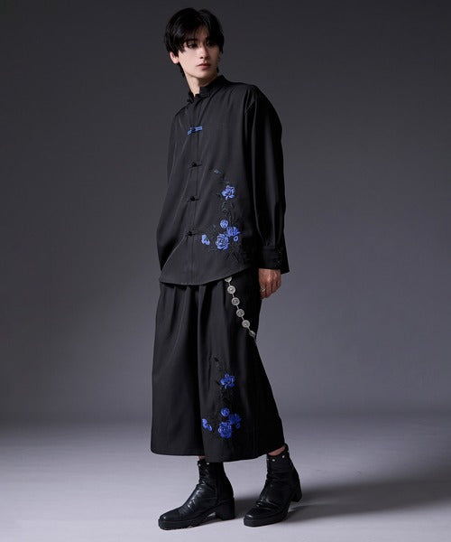 日本代購｜Ellno Loset 寬褲 - 花刺繡寬褲｜ZOZOTOWN