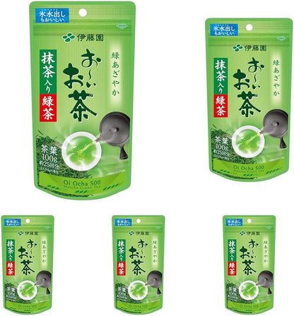 日本代購｜伊藤園 綠茶 - 抹茶入り緑茶 100g (× 5)｜Amazon JP