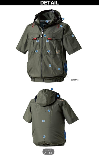 日本代購｜武藏野ユニフォーム 外套 - 2026年 村上被服 快適ウェア 半袖フード外套｜Amazon JP