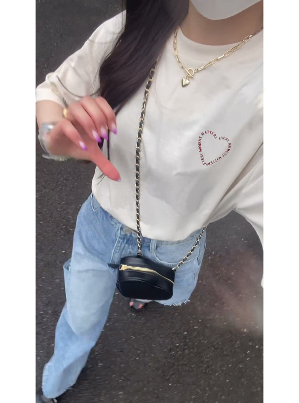 日本代購｜GRL ハートロゴプリントTシャツ[pm255a]【オートミール / F】｜GRL