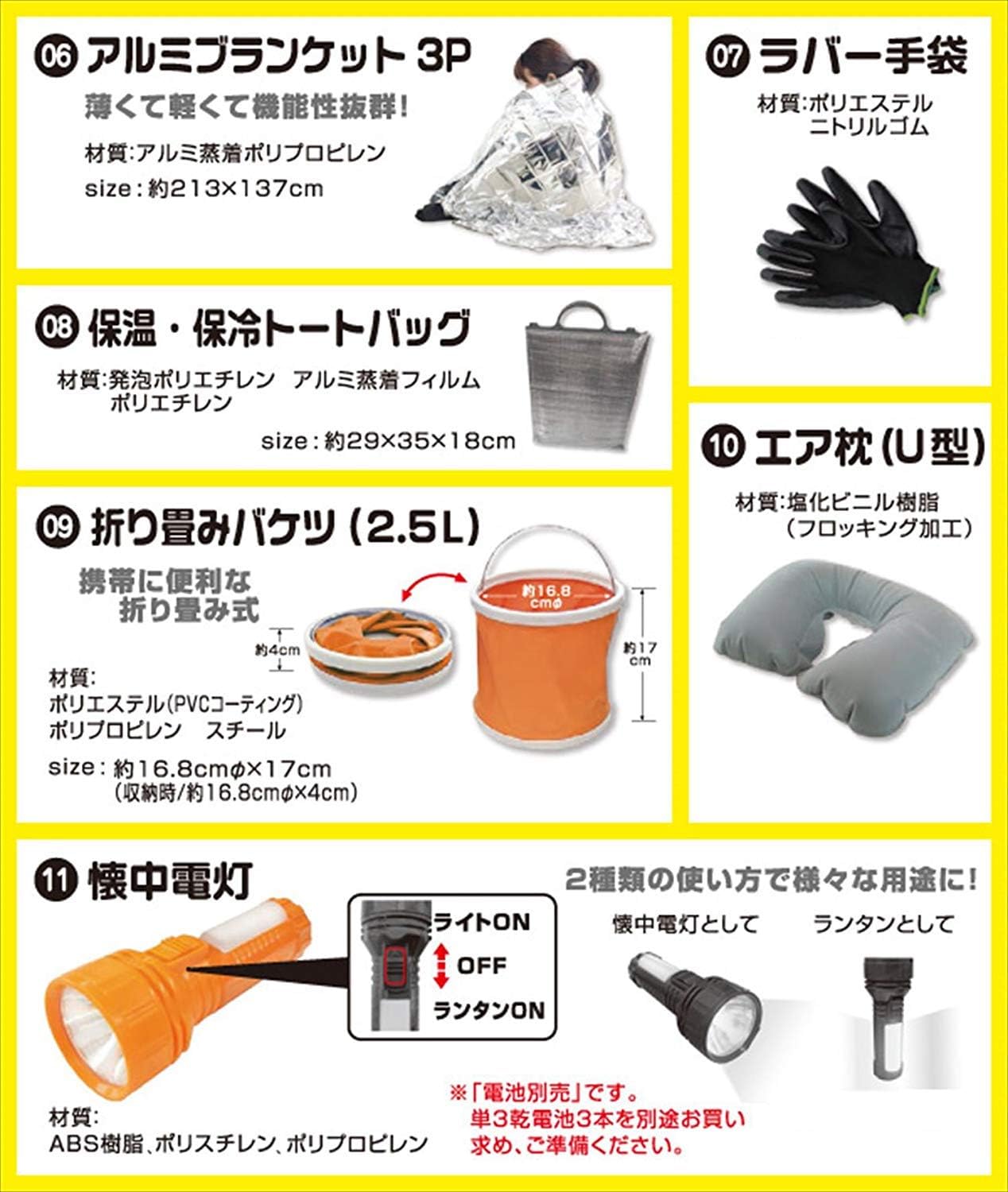 日本代購｜山善 防災用品 - 非常用持出袋 車載簡易避難套裝｜Amazon JP