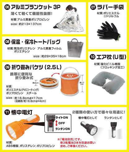 日本代購｜山善 防災用品 - 非常用持出袋 車載簡易避難套裝｜Amazon JP
