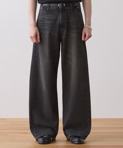 日本代購｜LUENNA 寬褲 - Vintage Curve Denim Pants 藍灰色寬褲｜ZOZOTOWN