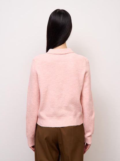 日本代購｜GU パフィータッチニットポロカーディガン【PINK / M】｜GU