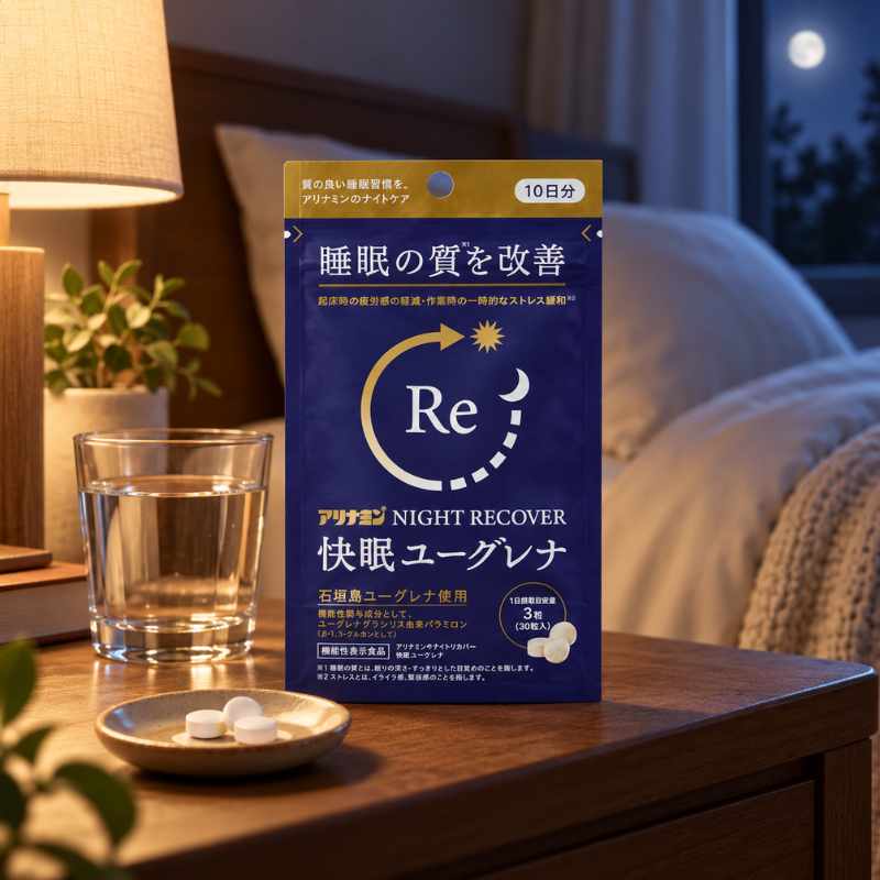 日本代購｜合利他命製藥 保健食品 - 合利他命Alinamin Night Recover 快眠綠藻素 30粒｜合利他命製藥