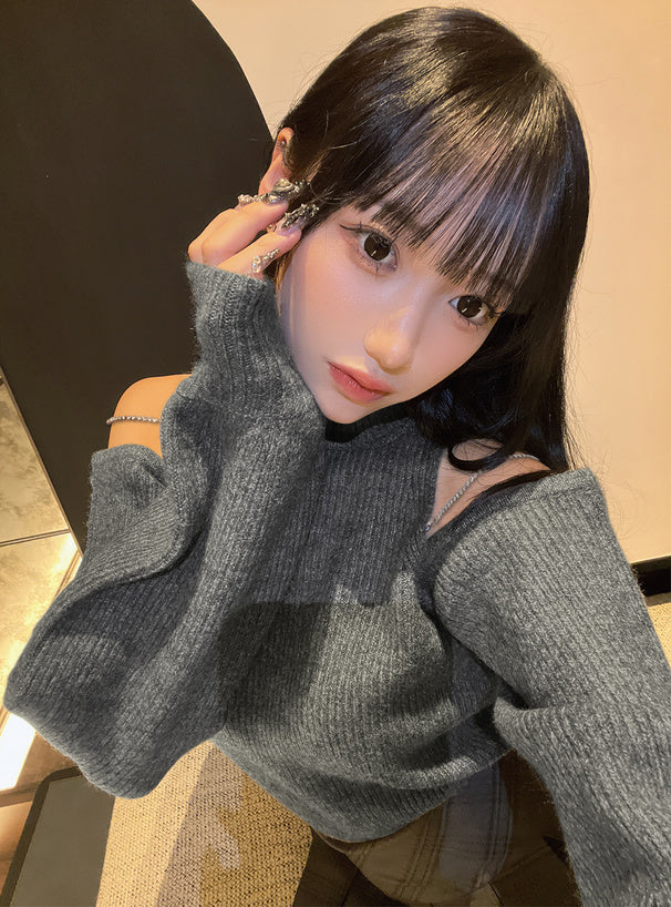 日本代購｜GRL 上衣 - 附肩帶開衩針織上衣｜GRL