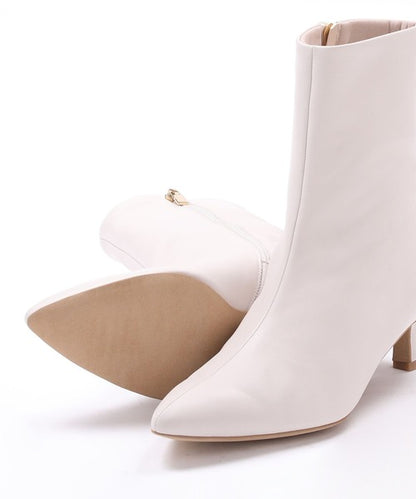 日本代購｜ALUNE 短靴 - キトゥンヒール短靴 女款【銀色 / 23.5cm】｜ZOZOTOWN