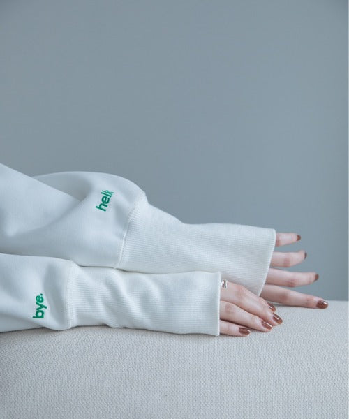 日本代購｜VACANCY 短版運動衫 - Hello bye刺繡配色短版運動衫｜ZOZOTOWN