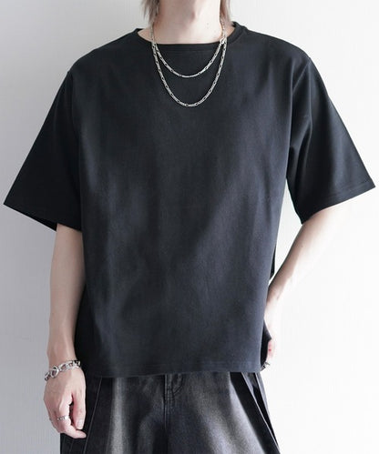 日本代購｜cussil cussil（クシル） tシャツ 「cussil/クシル」リファインコットンワイドショートシルエット半袖Tシャツ メンズ レディース【ブラック系 / L】｜ZOZOTOWN