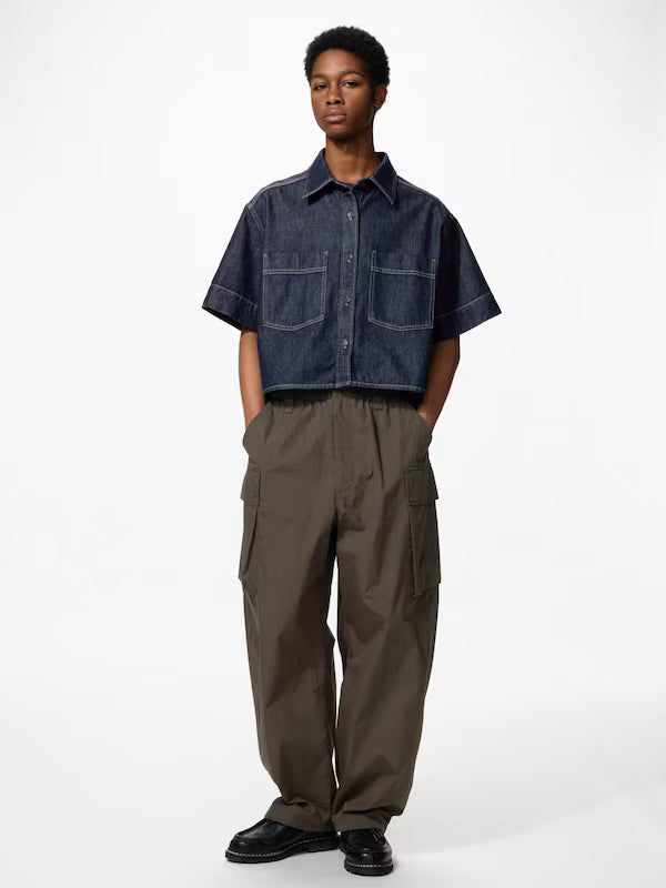 日本代購｜UNIQLO 襯衫 - デニムボクシーシャツ 5分袖｜UNIQLO