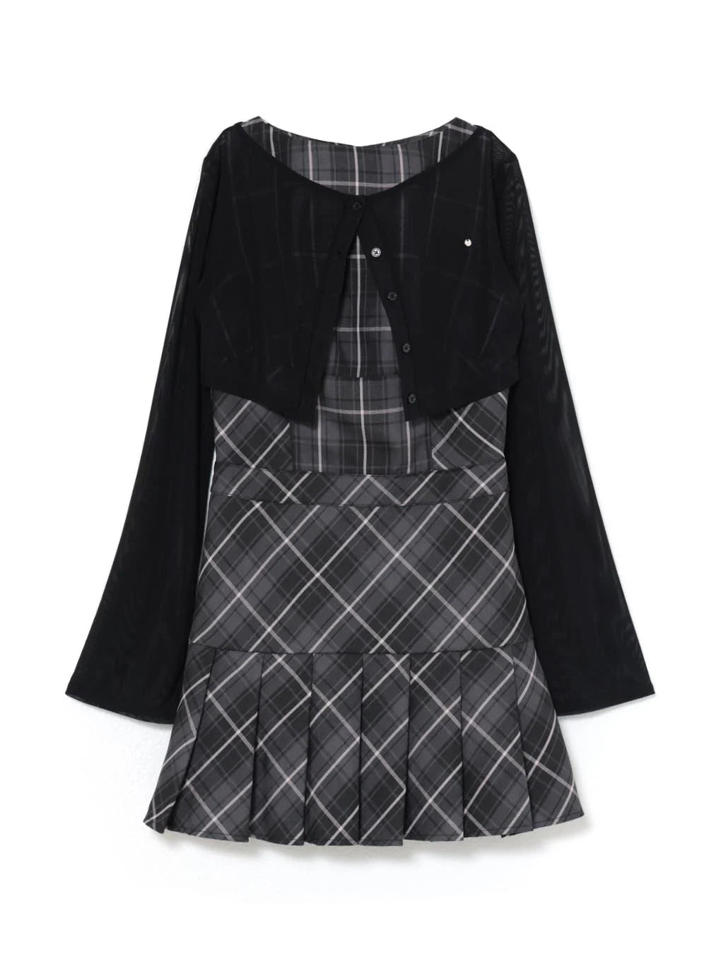 日本代購｜ANDMARY Donna check mini dress【black / F】｜ANDMARY