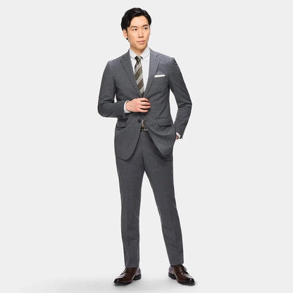 日本代購｜AOKI 西裝 - SUPER Aircool 可洗 Slim Fit 影紋兩件式西裝 - 灰色｜AOKI