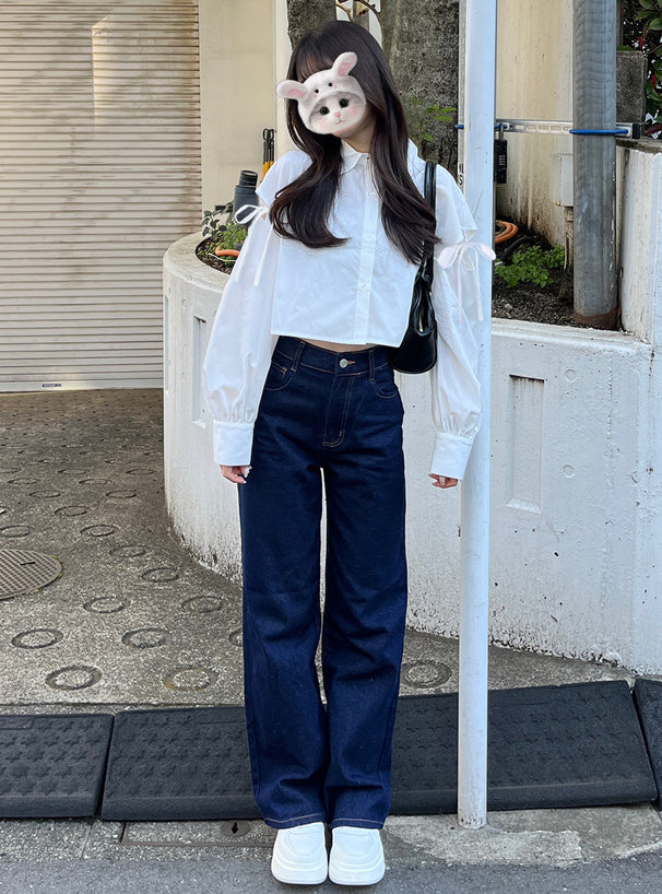 日本代購｜GRL 短袖襯衫 - 肩開衩蝴蝶結短袖襯衫｜GRL