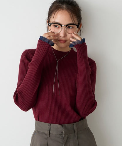 日本代購｜forksy. forksy.（フォルクシー） タートルネック ニット セーター 「forksy.」「エブリデイシリーズ」シアーフリルカフスリブニットプルオーバー レディース【アイボリー / FREE】｜ZOZOTOWN