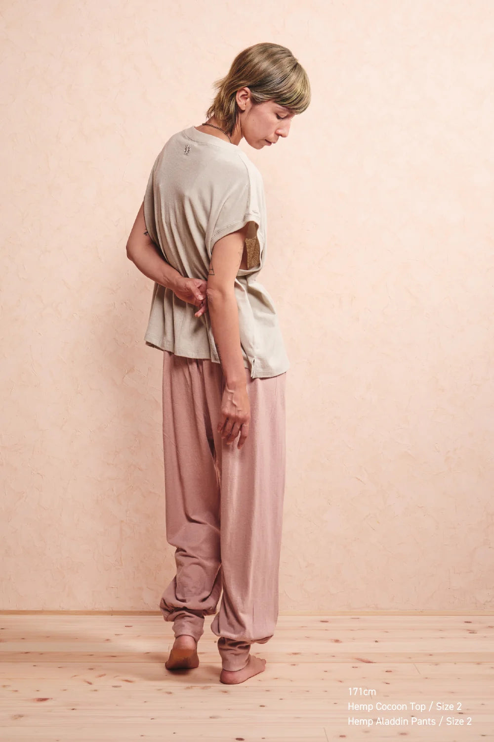 日本代購｜yinyang 褲子 - ヘンプアラジン褲子【杏色 / 1】｜yinyang - yoga & meditation wear