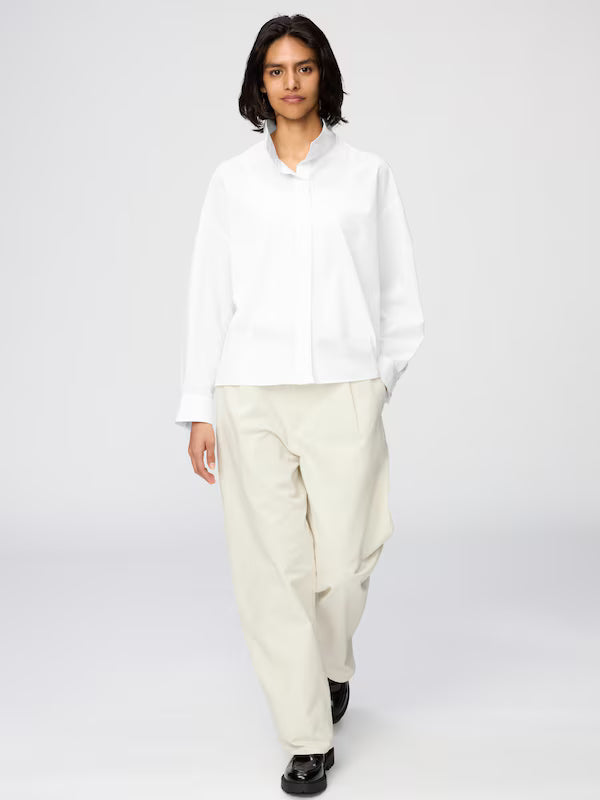 日本代購｜UNIQLO 襯衫 - コットン立領襯衫 OFF WHITE / XS｜UNIQLO