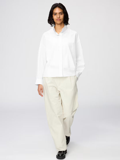 日本代購｜UNIQLO 襯衫 - コットン立領襯衫 OFF WHITE / XS｜UNIQLO