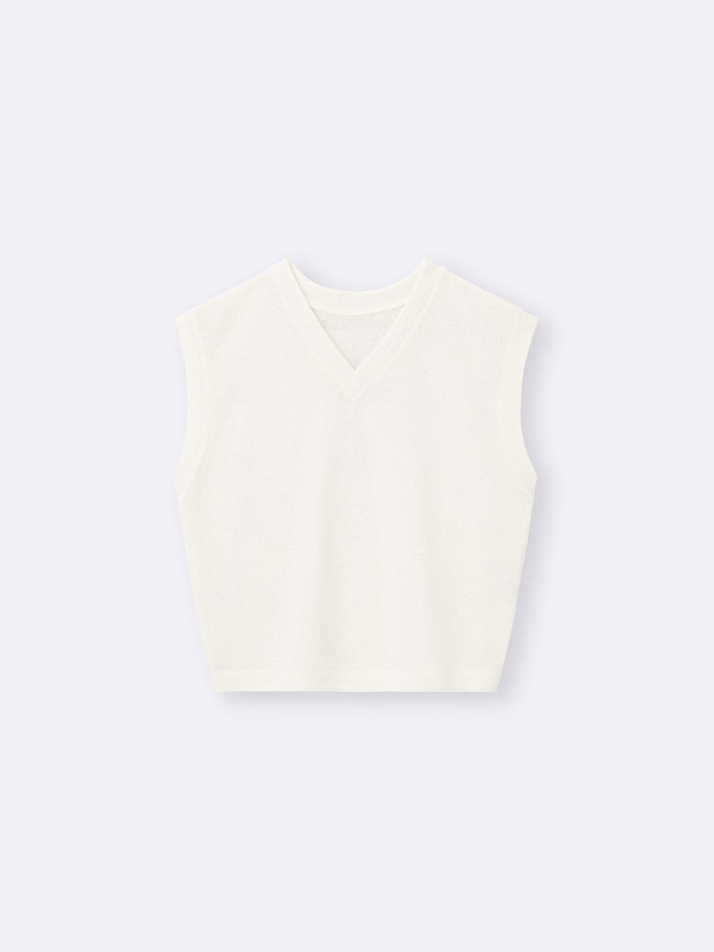 日本代購｜GU T恤 - ループヤーンV領T恤【OFF WHITE / M】｜GU