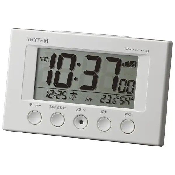 日本代購｜RHYTHM 數位時鐘 - 電波數位置鐘 白色｜Paypayfleamarket.yahoo